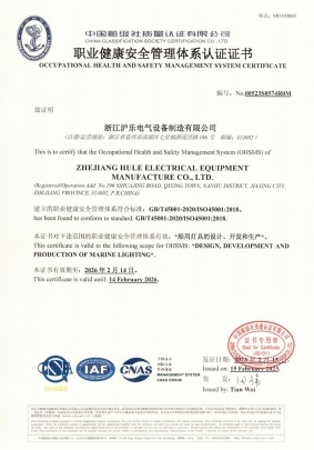 1.4 ISO45001职业康健治理系统认证证书